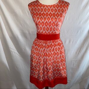 Red Ikat Fit&Flare Dress by Poema